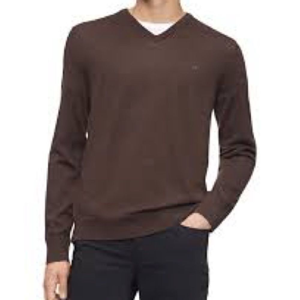 Calvin Klein Extra Merino Wool Men's Chocolate Sweater SZ L Jordan
